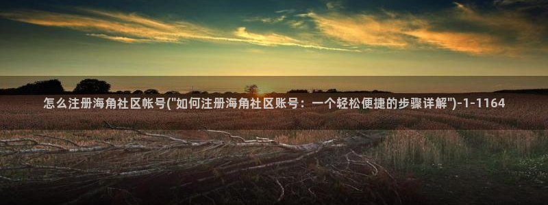 海角社区海外国：怎么注册海角社区帐号(\